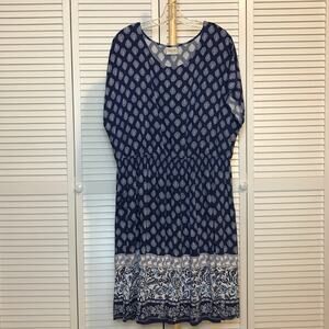 Bedford Fair Scoop Neck Short Sleeve Midi A-line Dress 2XL